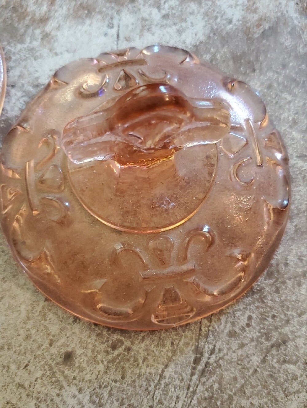 Vintage Pink Glass Decorative Trinket Jar - Picture 6 of 7